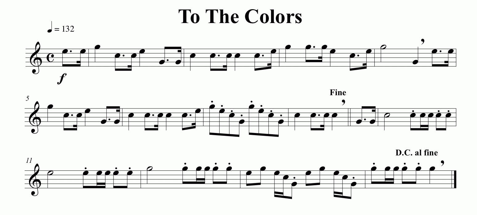 Music for the To The Colors bugle call